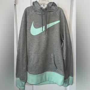NIKE EUC Jacket Sweater Hoodie Pull Over Sea Foam Green Grey Logo
